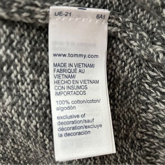 Tommy Hilfiger Gray Cotton Cardigan Sweater | Size Large - Picture 4 of 8